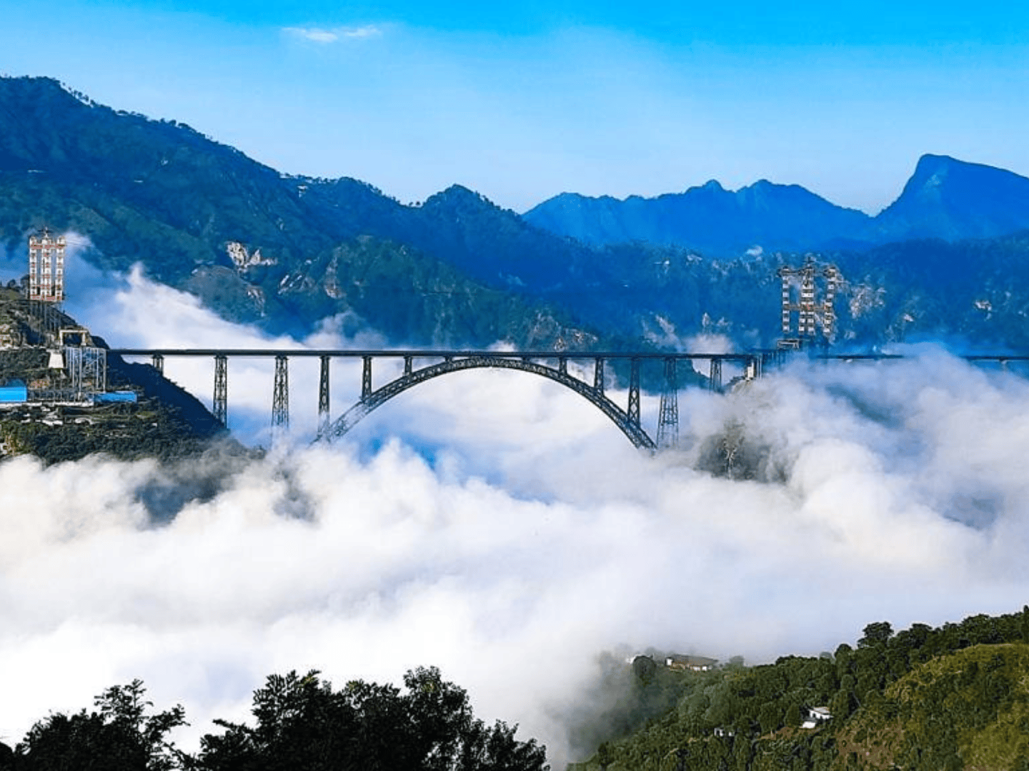 world’s highest railway arch bridge Chenab Railway Bridge